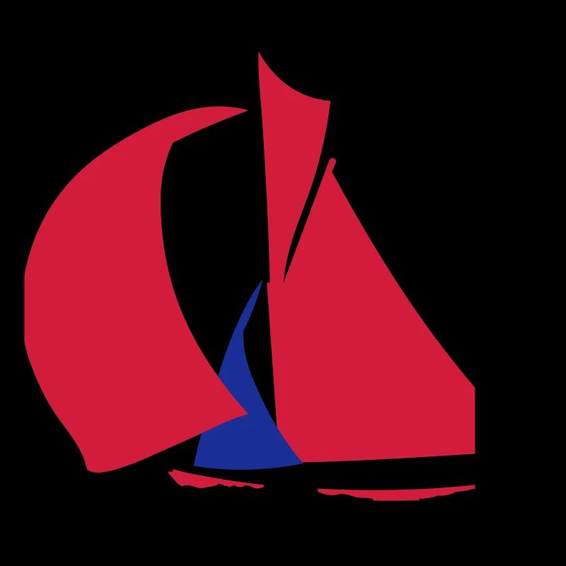 Red Sailboat Silhouette