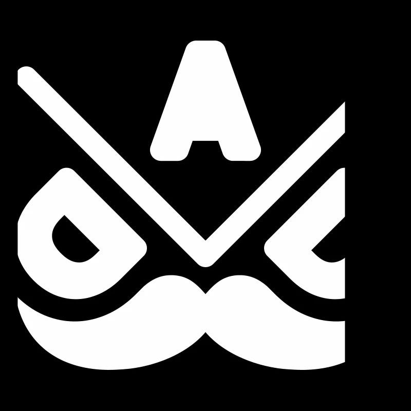 Geometrisches Schnurrbart-Emblem
