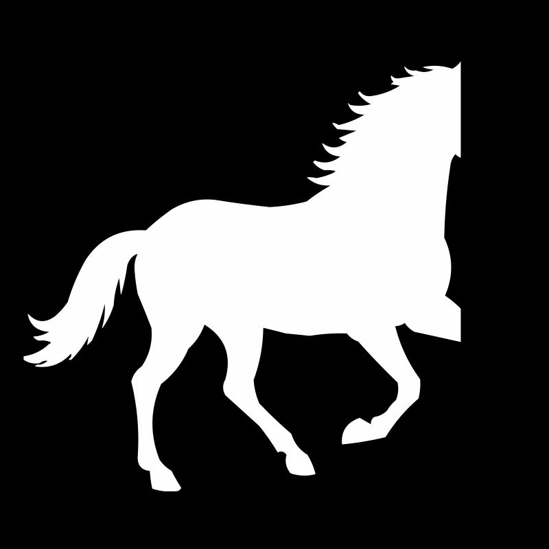 Silhouette eines wilden Pferdes