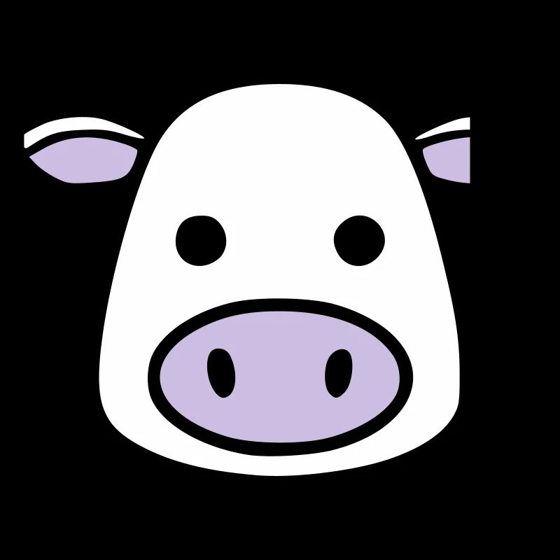 Cute Cow Head Face Comic Vector