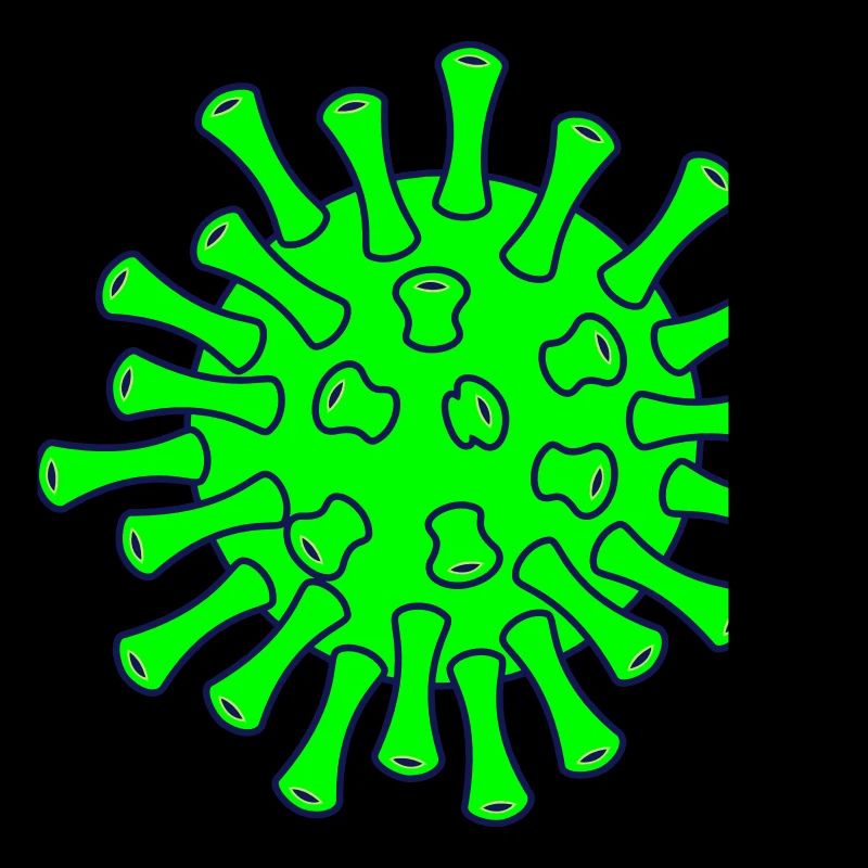 Green Covid Molecule Illustration