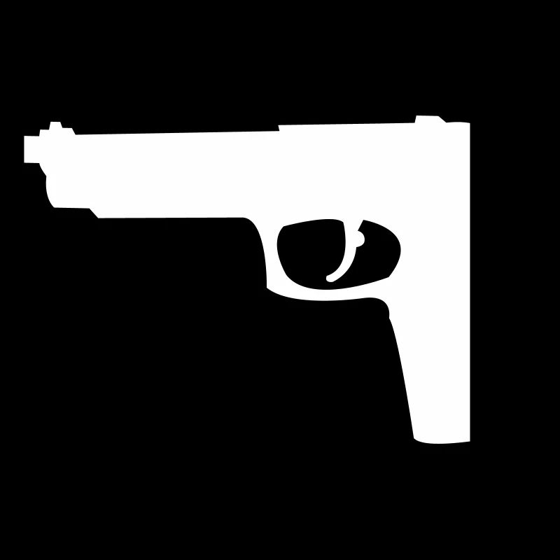 Pistol silhouette in contrast