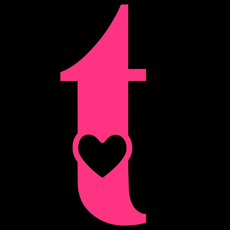 Letter t initial letter with heart
