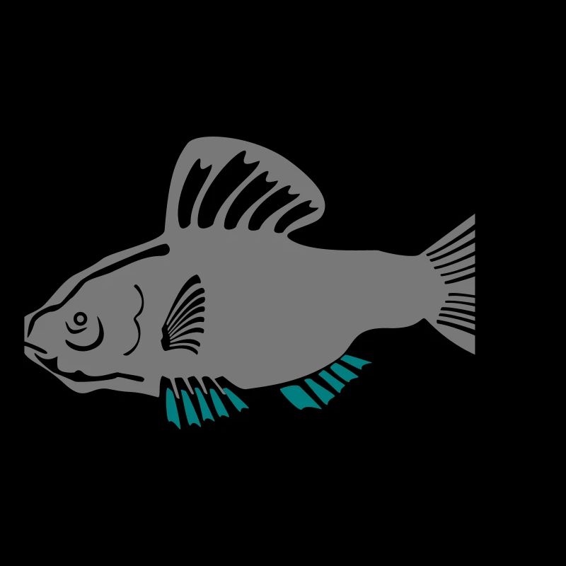 Poisson-chat gris avec accent turquoise