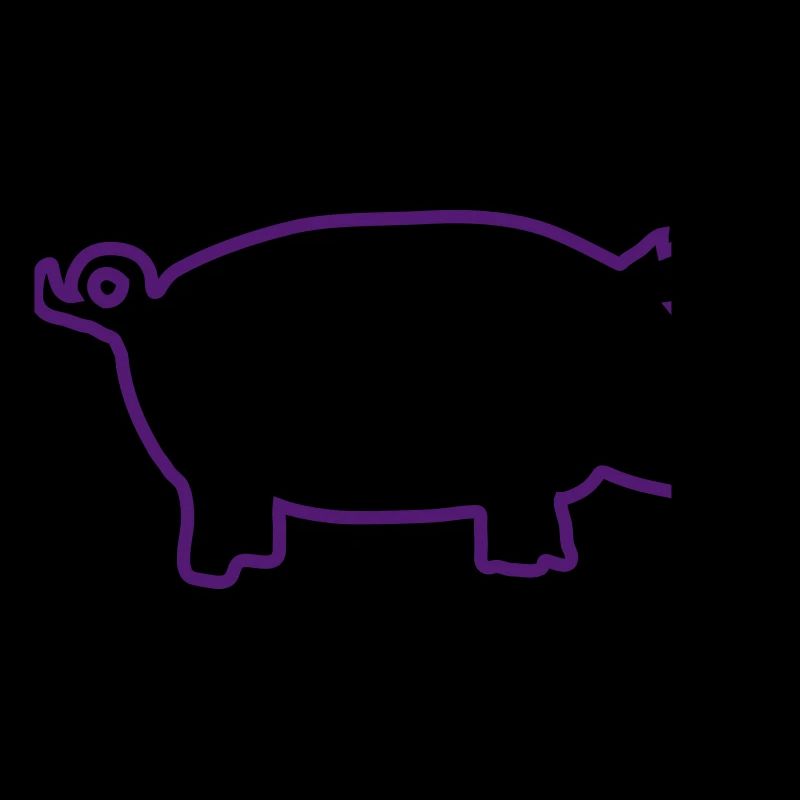 Neon Pig Contour Illustration