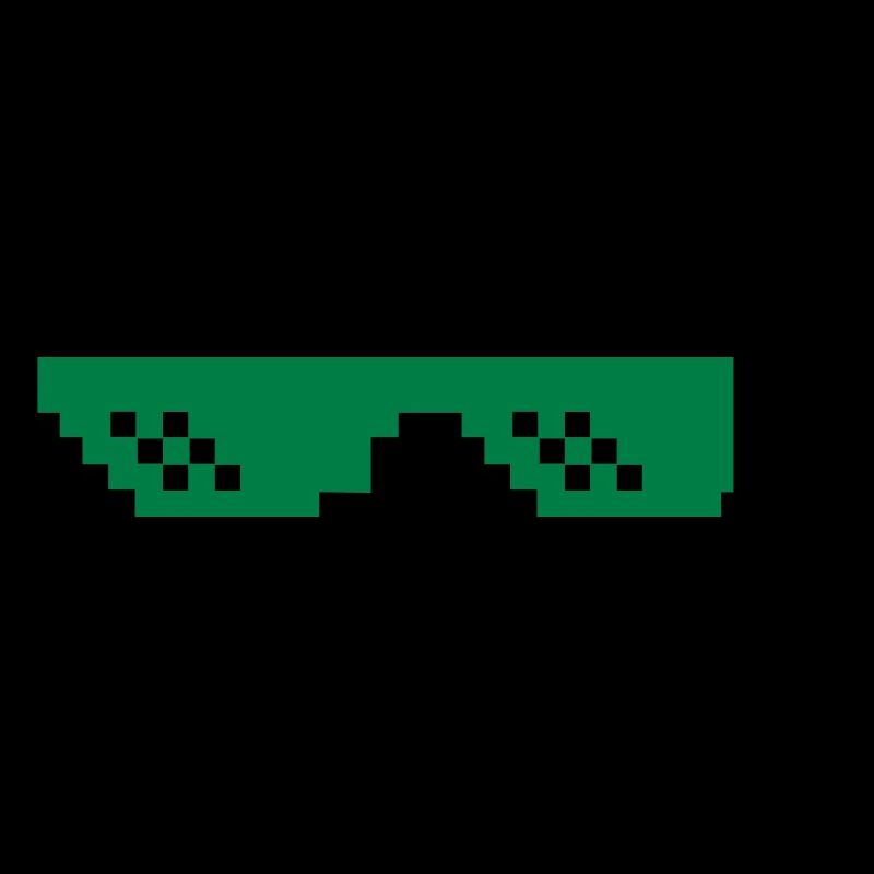 Green pixel pattern with contrast blocks