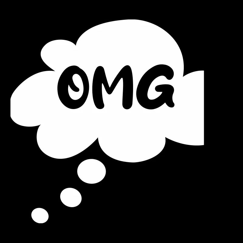 Saying OMG Cloud Thought Bubble Speech Bubble Simple