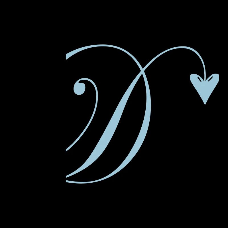 Monogram D Heart Vine