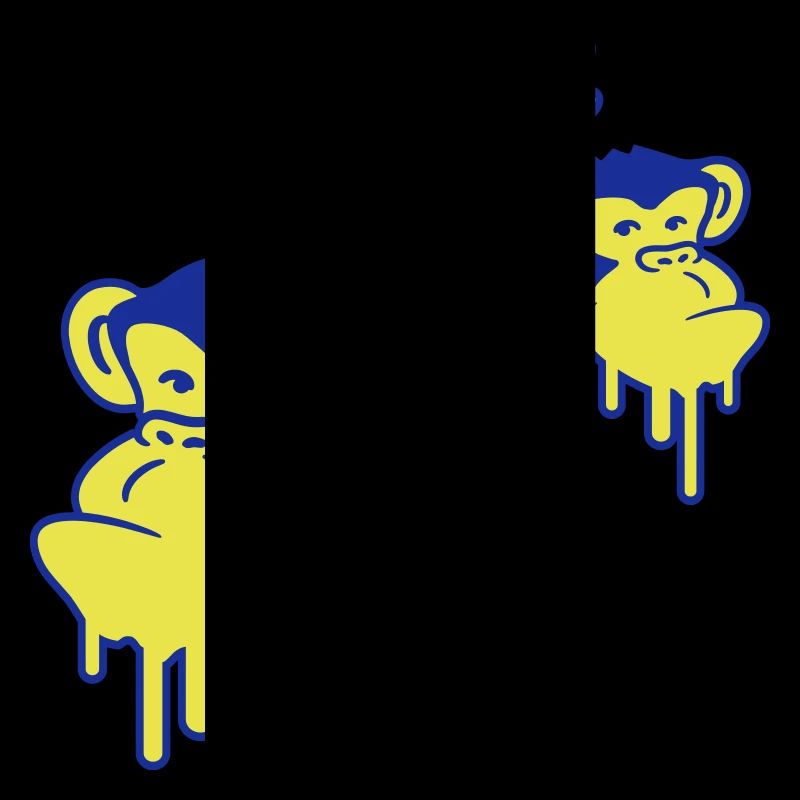 Graffiti Drop Monkey Heads Spray Faces Team