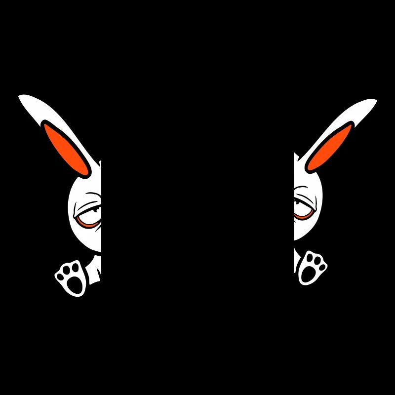 2 bunnies tired confused relaxed red dark circles