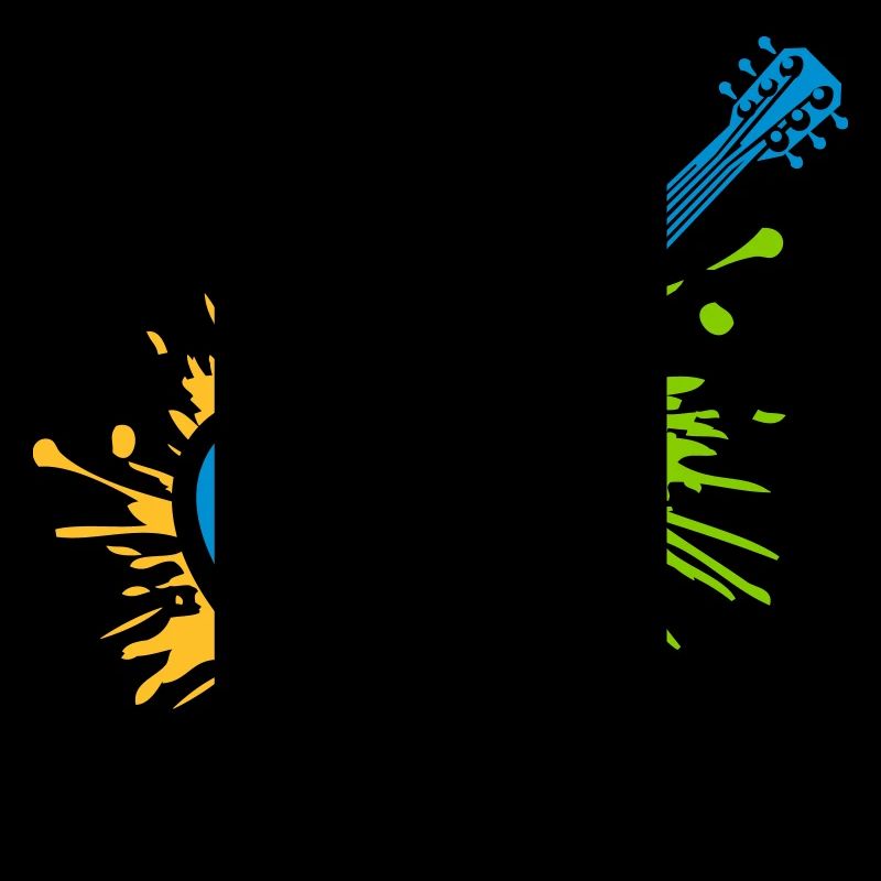 Éclaboussures colorées de gouttes de guitariste de couleur