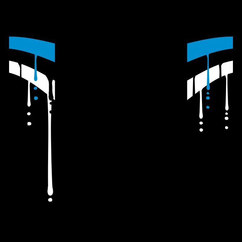 Estonia white black blue drop graffiti brush