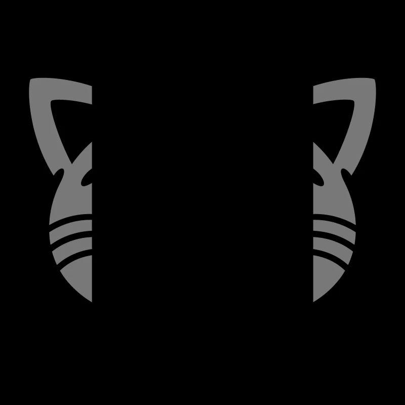 Visage de chat gris heureux