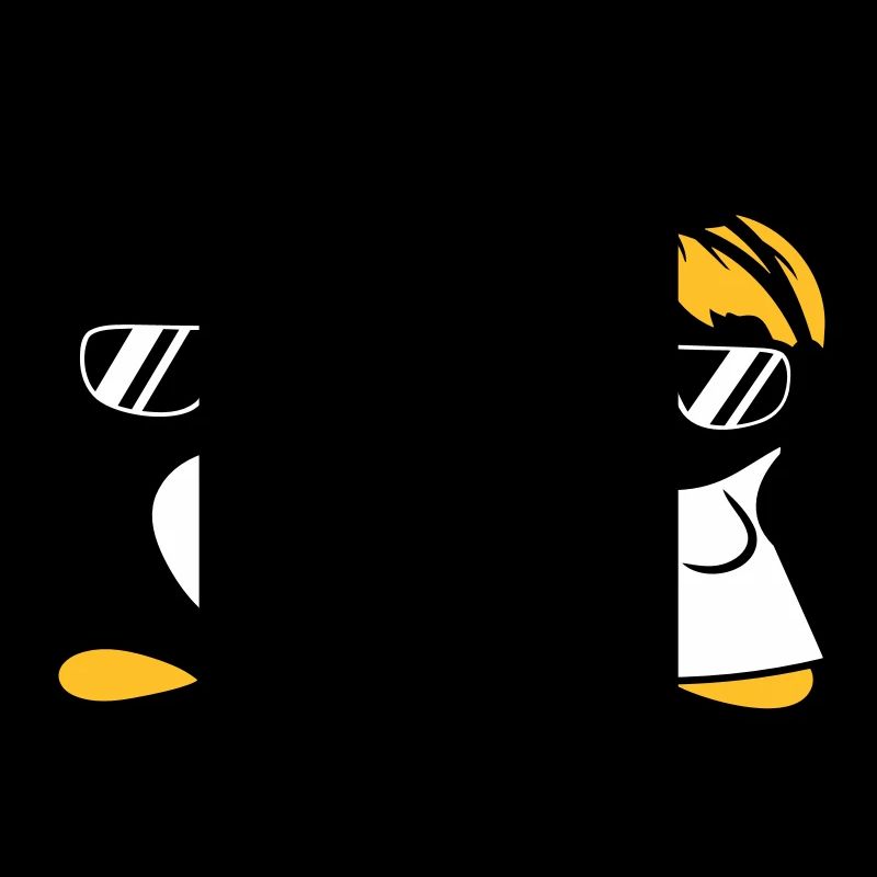 Zwei Pinguine DJ Paar Kopfhörer Sonnenbrille Team