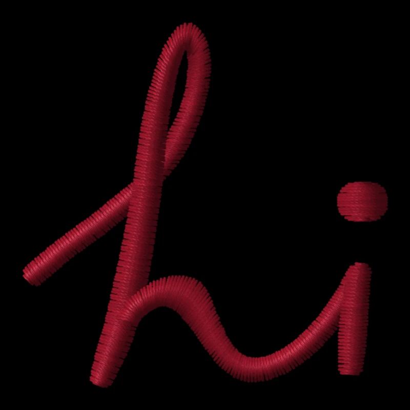 Lettering Hi embroidered