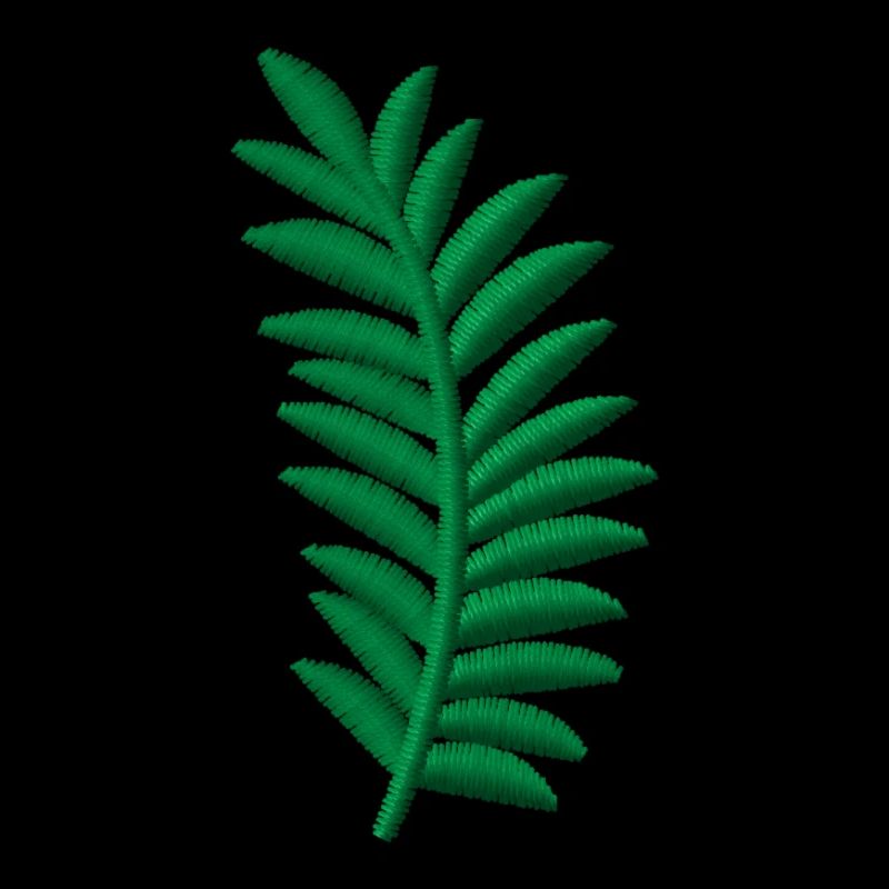 Embroidered palm leaf