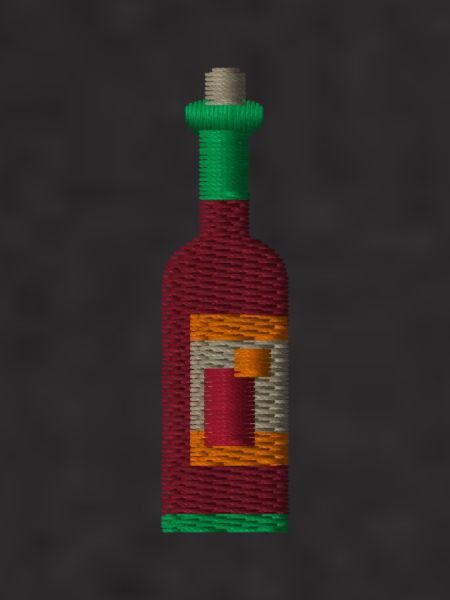 Embroidered wine bottle