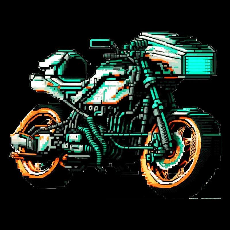 Moto de machine de course dans de superbes graphismes 8 bits