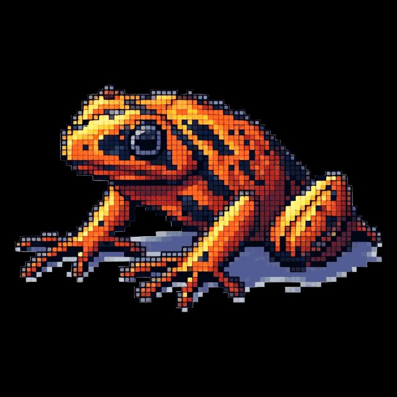 Pfeilgiftfrosch in retro 8 Bit Pixel Grafik