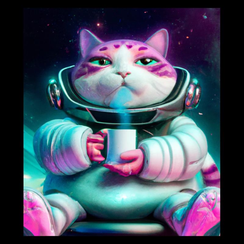 Big cat drinks tea in space