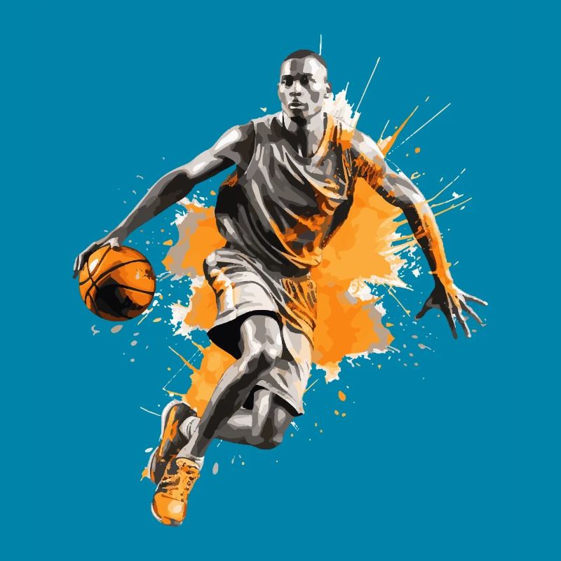 Basketteur Basketteur Dunking Splash Coloré