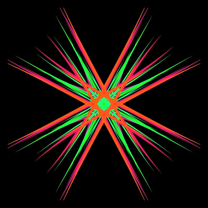 Étoile composée de plusieurs couleurs vives