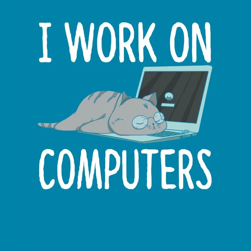 I Work On Computers Katze Informatik Kätzchen