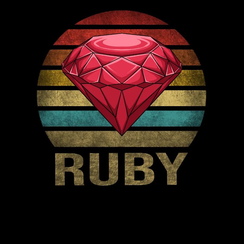 Ruby Gemstone Retro Sunset