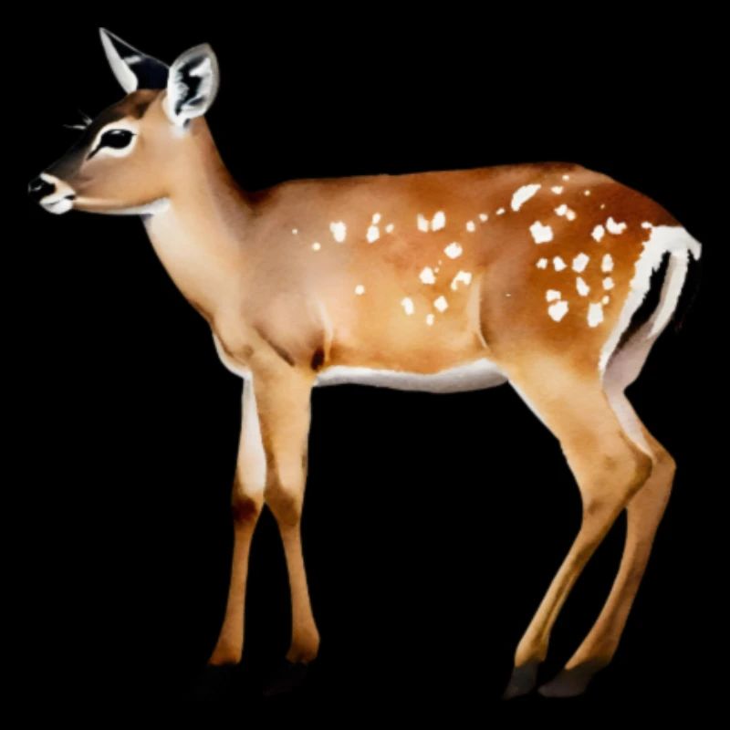 Damhirsch mit einfarbigem Hintergrund