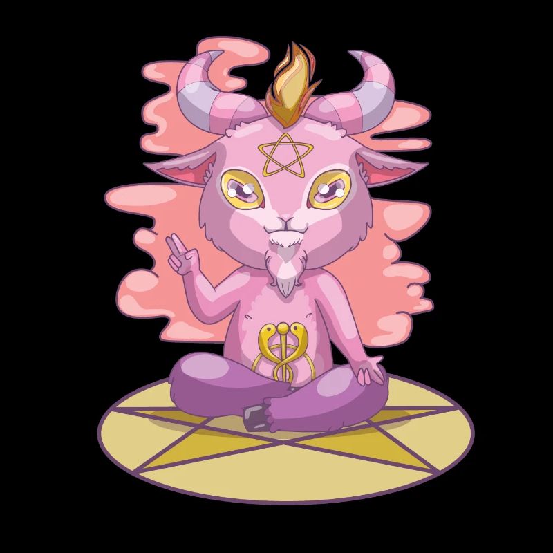Pastel Goth Baphomet, Anime Witchcraft Baby