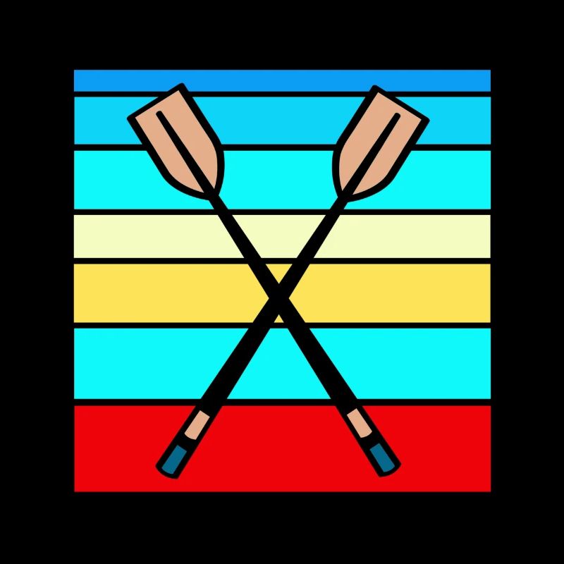 Retro Rowing Paddle Designs T-Shirt Present Gift