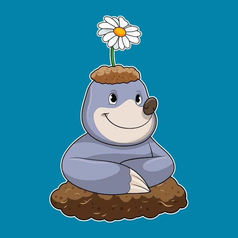 Maulwurf mit Gänseblümchen Blume