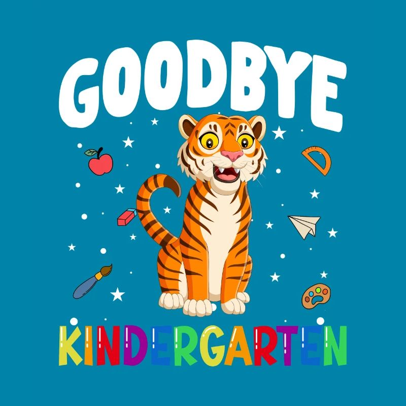 Goodbye Kindergarten Tiger Einschulung Schule