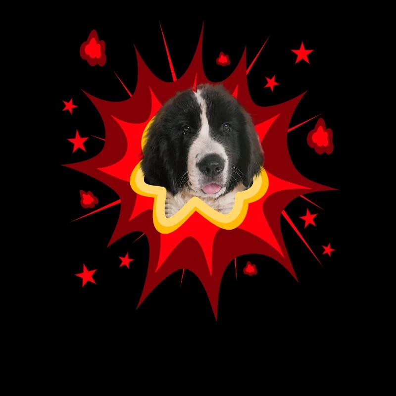 Comic Hund Design - Pow - Landseer