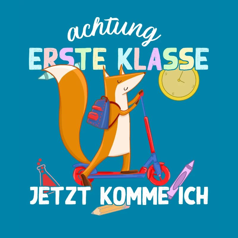 Fuchs Schulkind Einschulung Erste Klasse Design
