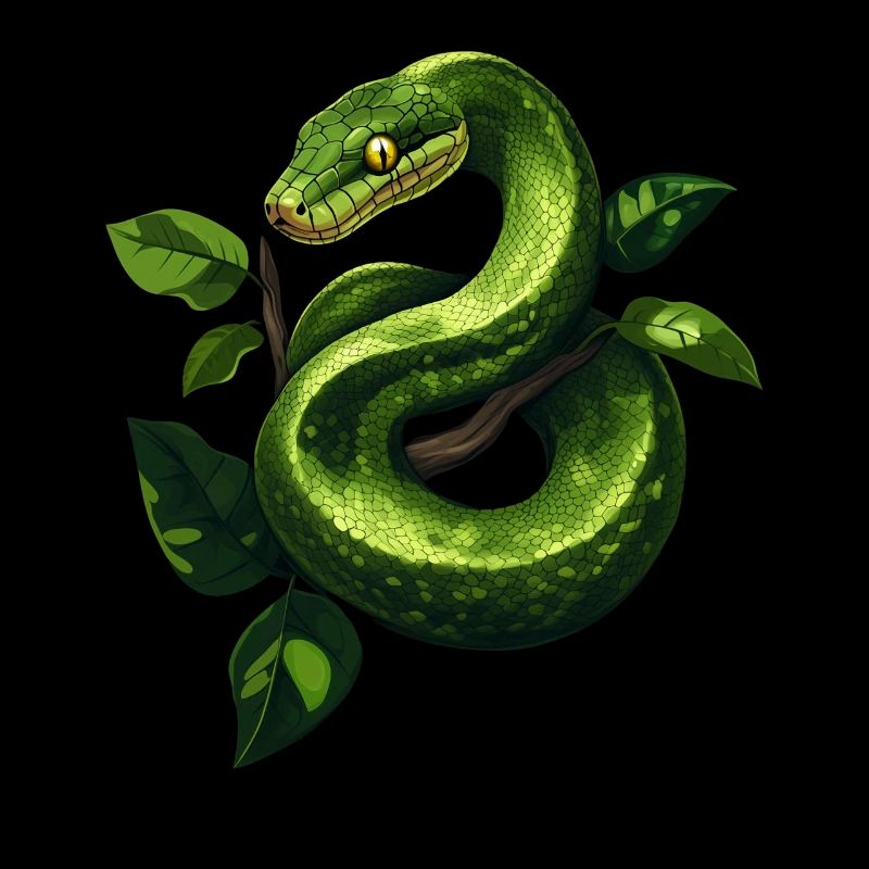 Arbre vert Python Serpents Amoureux Terrarium