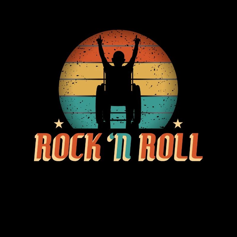 Rock 'n' Roll Rollifahrer Rollstuhlfahrer Metalfan