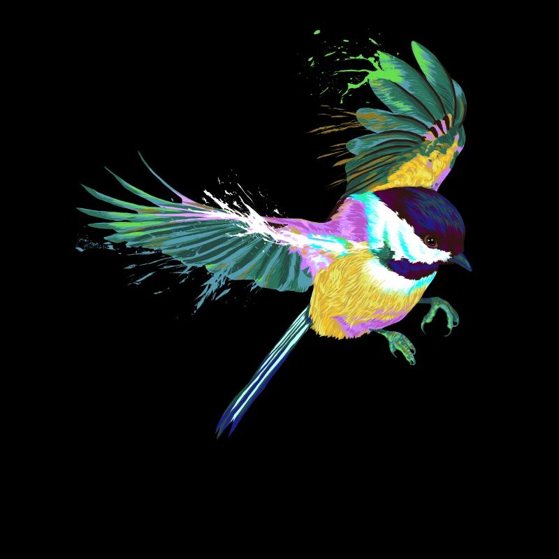 Flying Splash Bird Chickadee