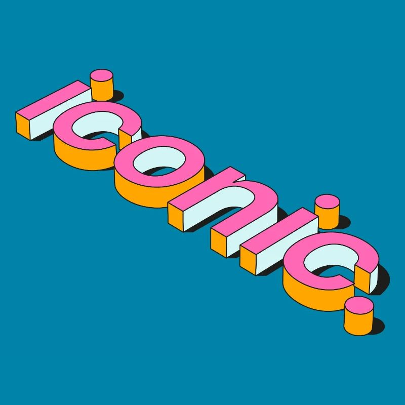 Conception de typographie 3D rétro emblématique