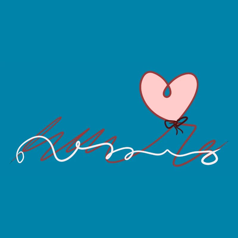 red thread heart love loop