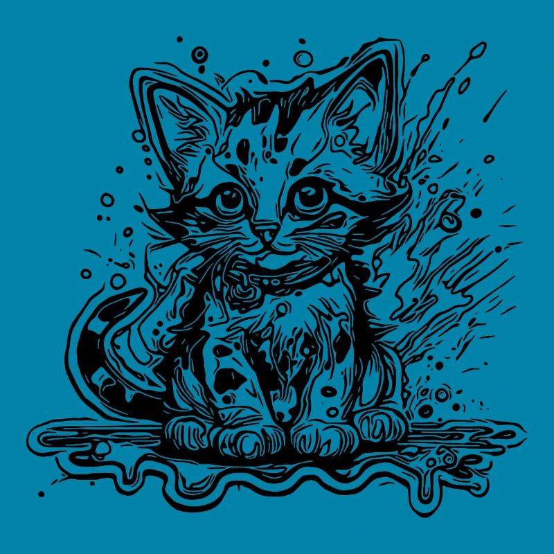 Mignon petit chat du chat poté dans le style graffiti