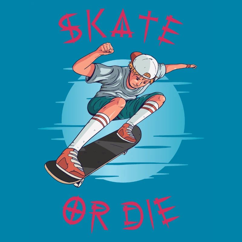 Skate oder stirb Skateboarder Junge