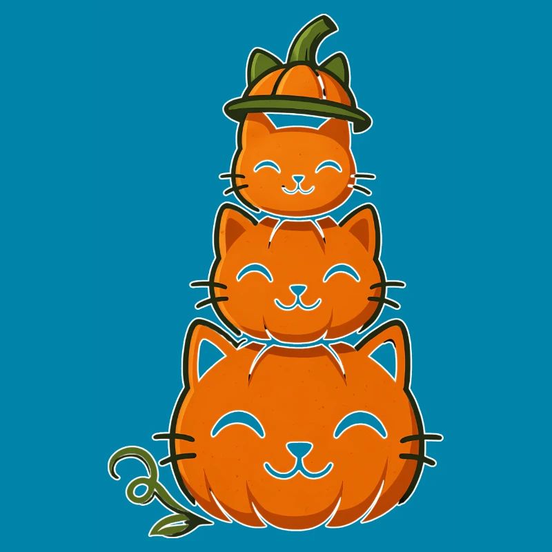 Happy Pumpkin Cat Stack