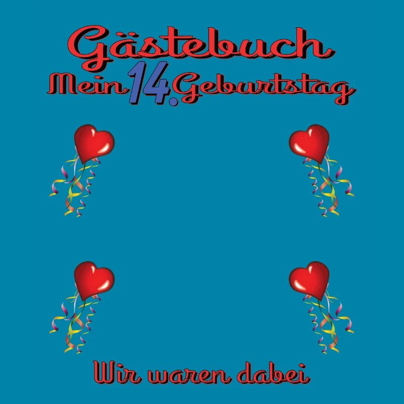 14. Geburtstag Mädchen & Junge Gästebuch