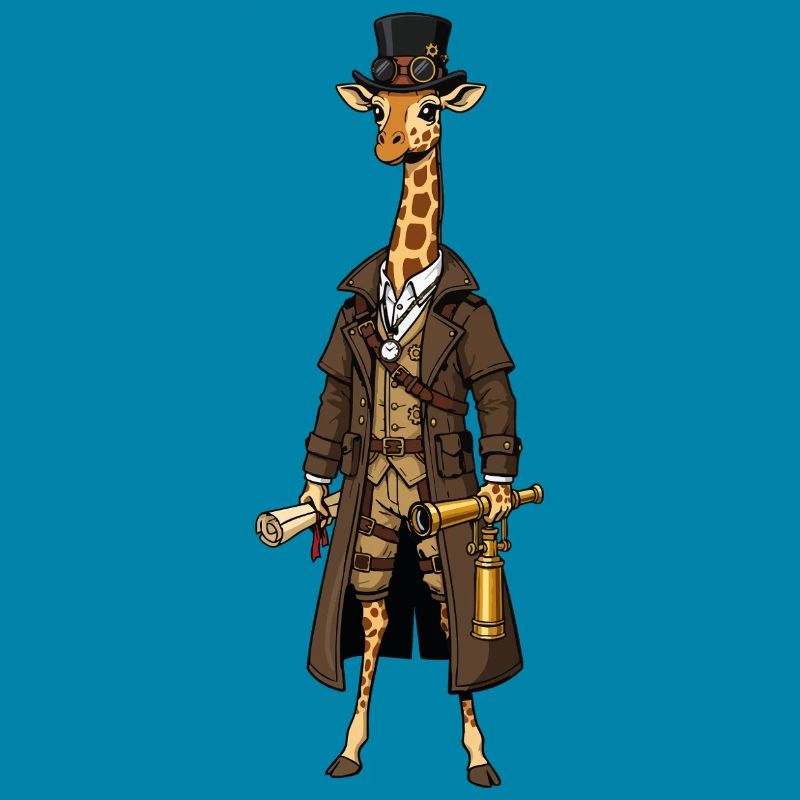 Giraffe Explorer Steampunk Chic Top Hat