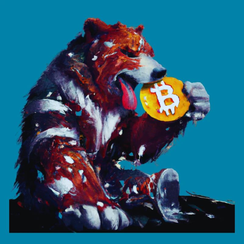 Capitalist bear eats Bitcoin cryptocurrency