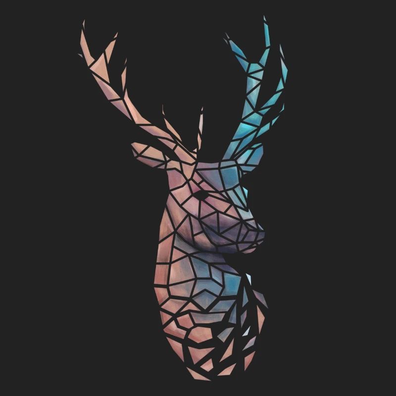 Low poly deer gradient