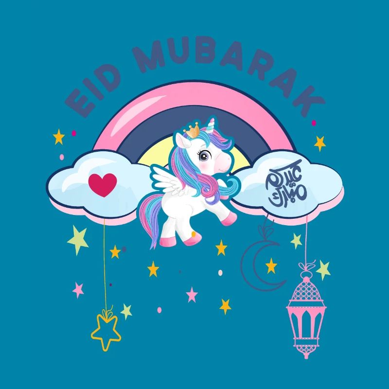 Eid Mubarak | Geschenk Eid Mubarak Mädchen Einhorn