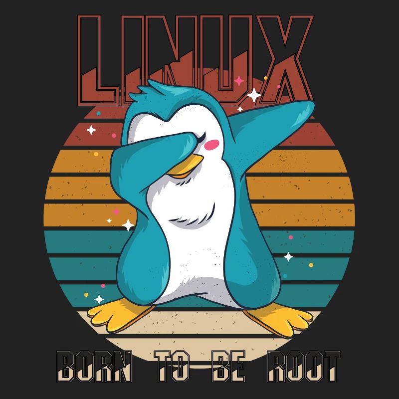 Geek Born To Be Root Linux Penguin Nerd Programmer