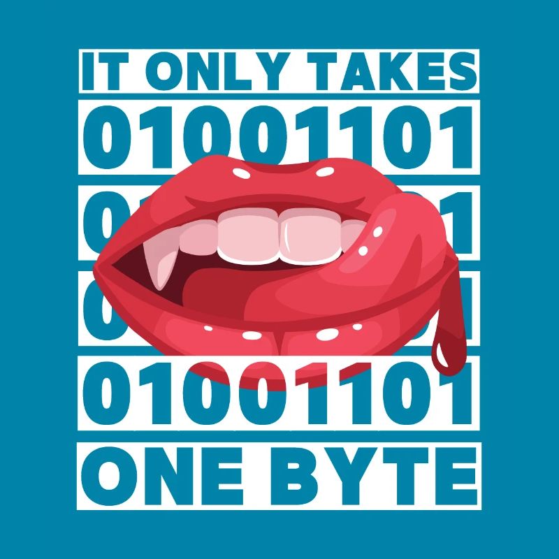 Bit bytes Binary Computer Nerd, Vampire, Dire, Jeu de mots